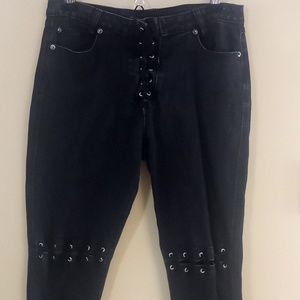 Black Jeans with Corset-style Details